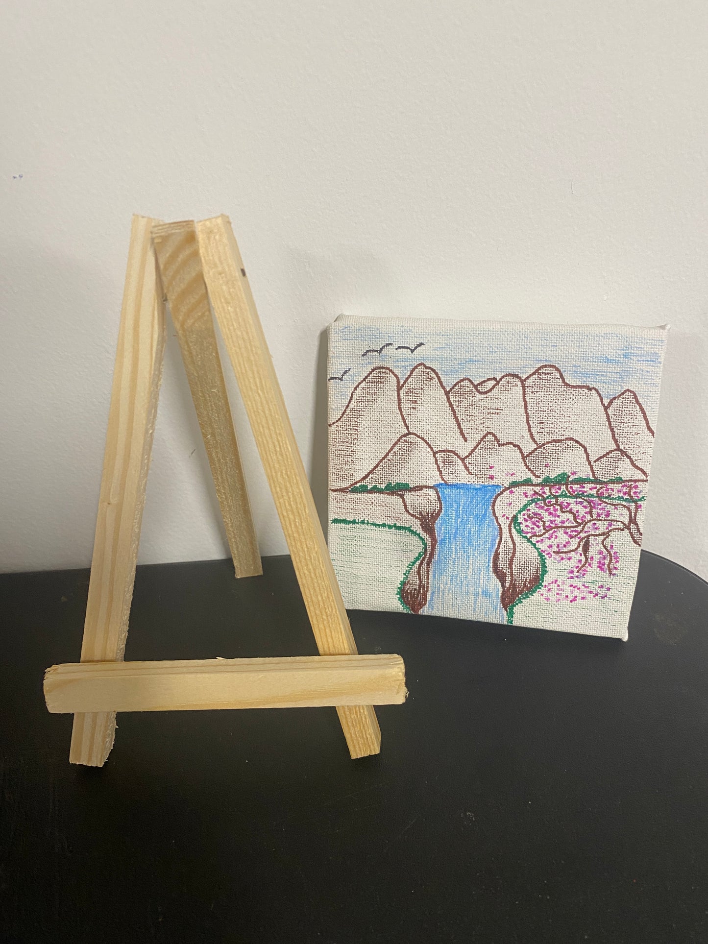 Serenity Drawing with Wooden Stand