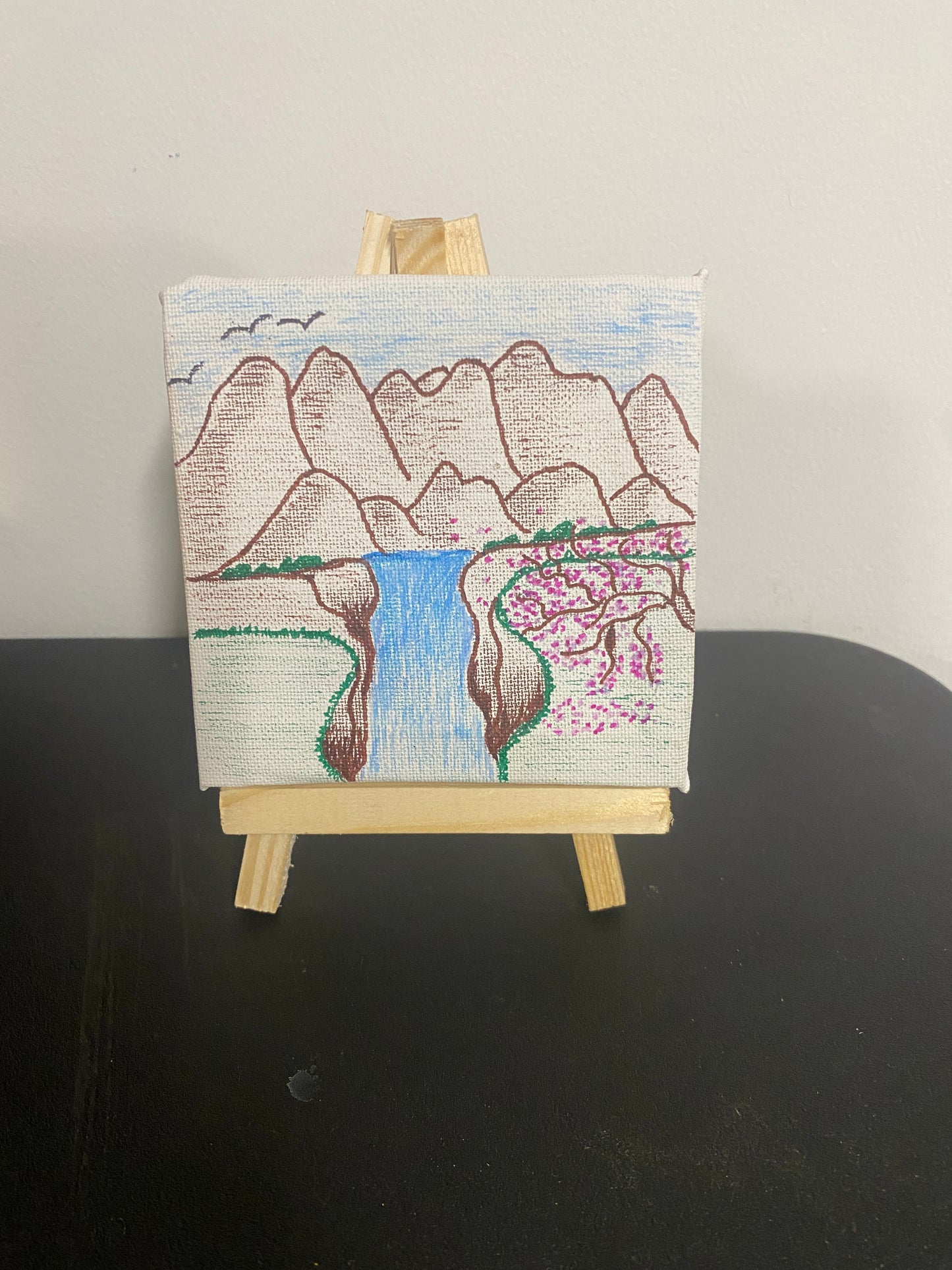 Serenity Drawing with Wooden Stand
