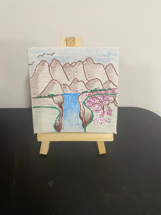 Serenity Drawing with Wooden Stand