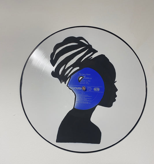 Silhouette of a Woman’s Head painting Vinyl Record