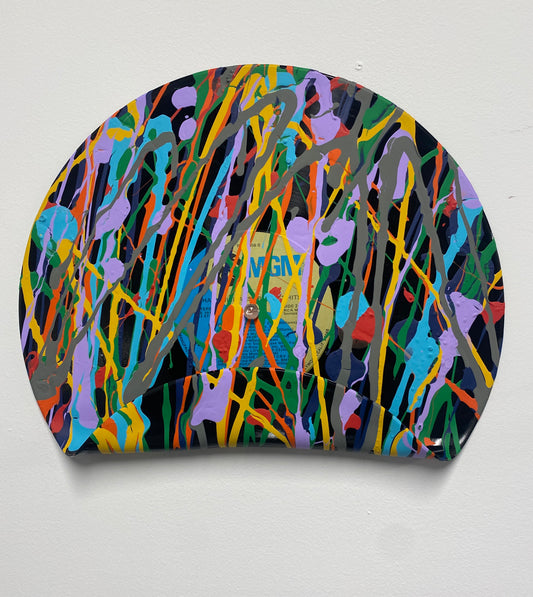 Colorful Paint Drizzle Vinyl Record Shelf