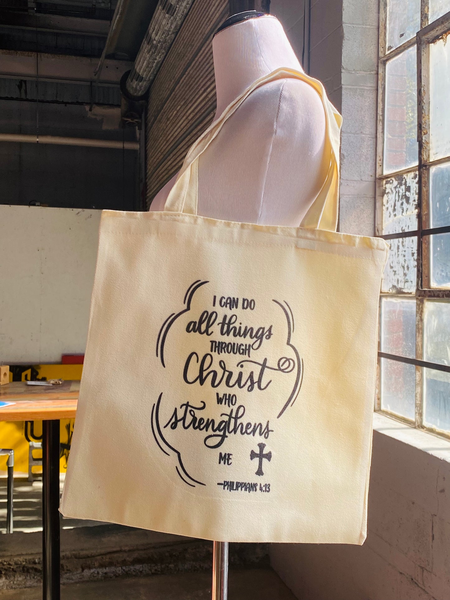Phil. 4:13 canvas tote bag