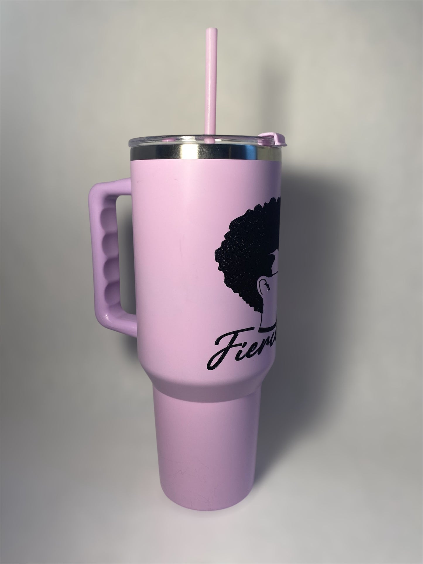 “Firece" 40 fl oz stainless steel tumbler with straw