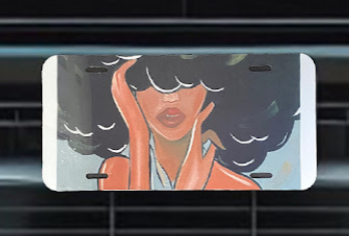 Afro Lady Licence Plate